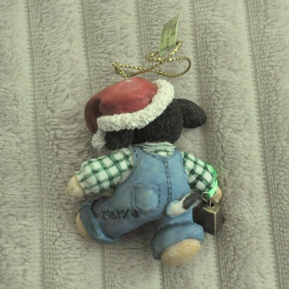 Mary’s Moo Moos Boy Cow w/ Bell Hanging Ornament Enesco Christmas 651222 vintage - Picture 4 of 6